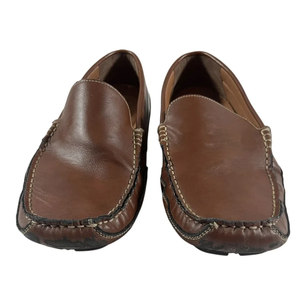 Saddlebred Brady Men's Brown Leather Driving Moccasins Loafers Shoes Size 11